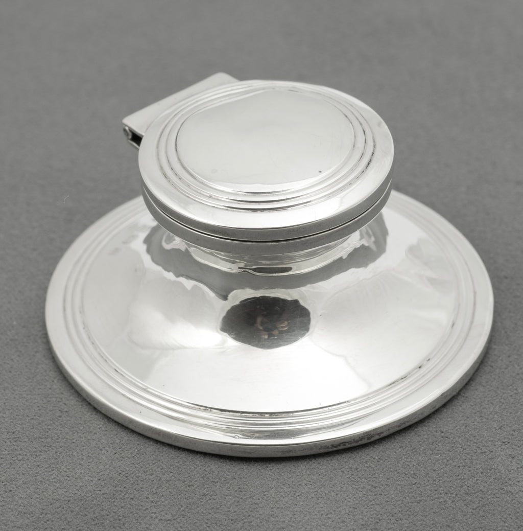 Antique Sterling Silver Capstan Inkwell Hallmarked 1912 Henry Matthews (B2549)