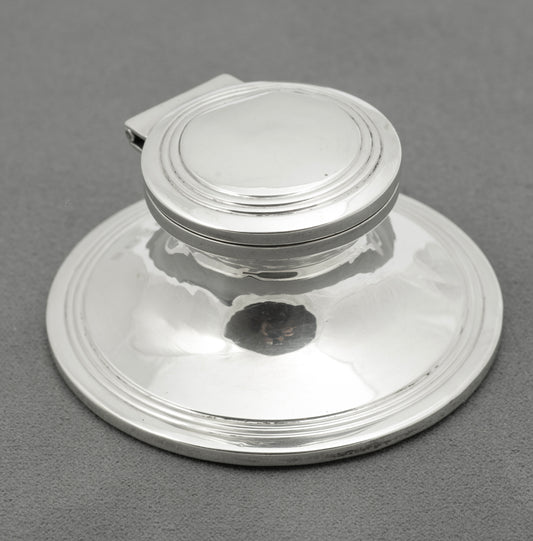Antique Sterling Silver Capstan Inkwell Hallmarked 1912 Henry Matthews (B2549)