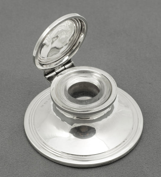 Antique Sterling Silver Capstan Inkwell Hallmarked 1912 Henry Matthews (B2549)