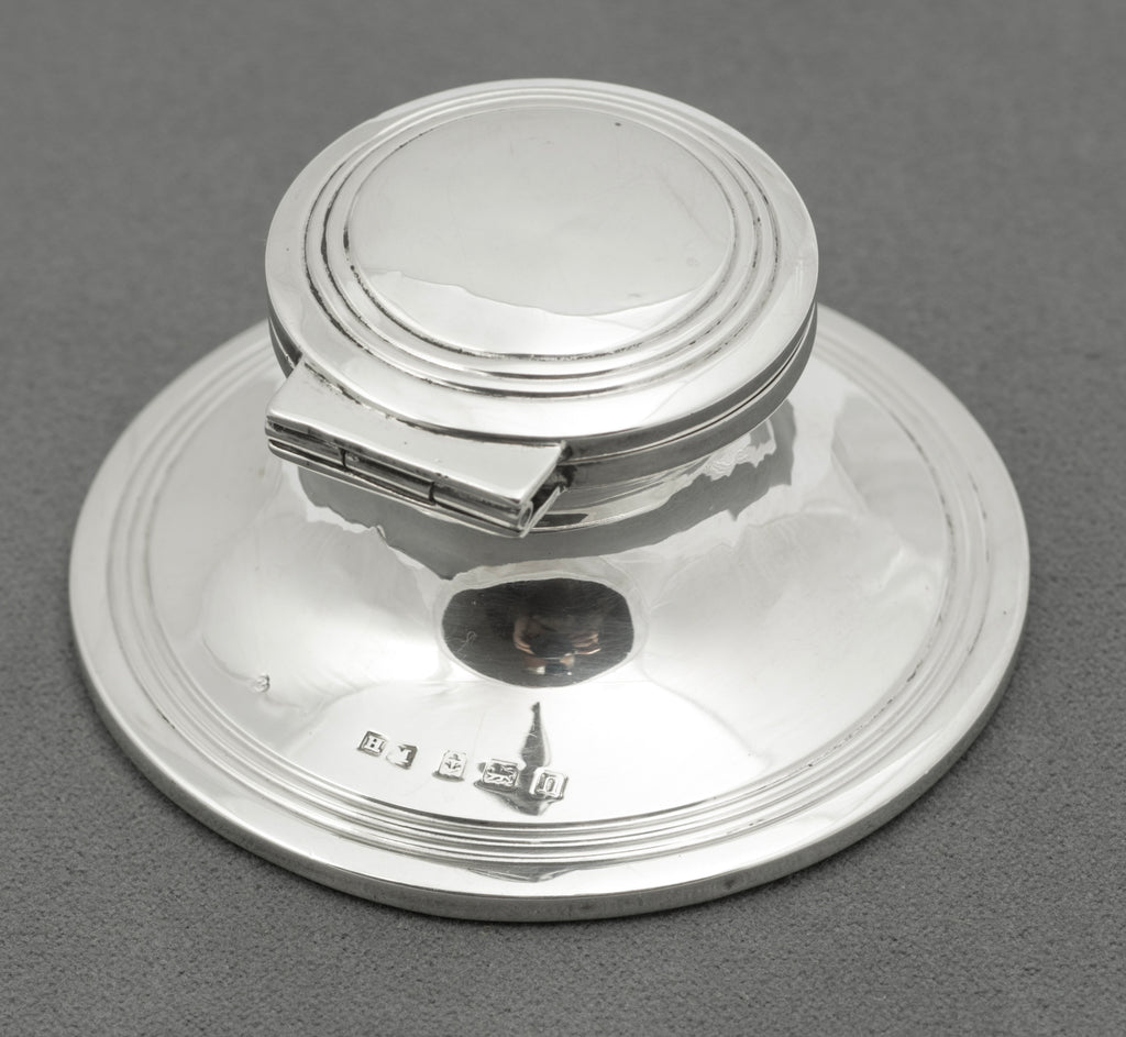 Antique Sterling Silver Capstan Inkwell Hallmarked 1912 Henry Matthews (B2549)
