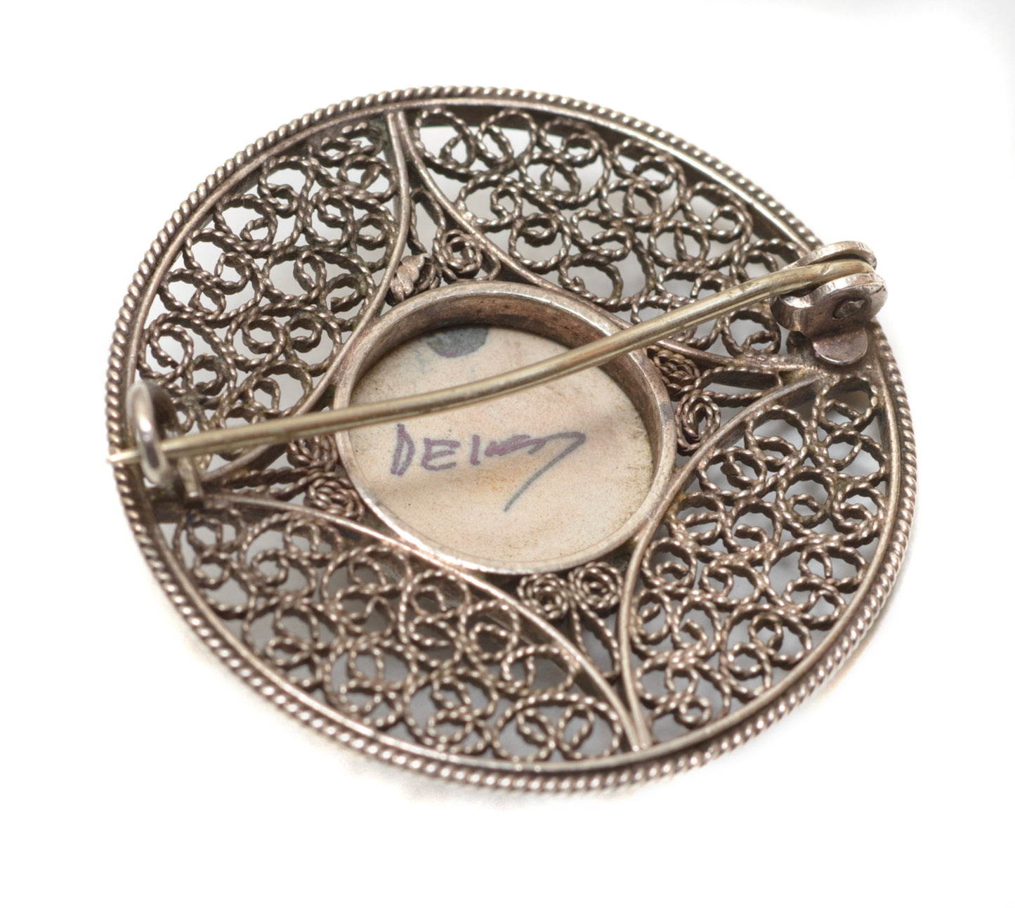 Vintage Dutch 833 Silver Necklace, Bracelet & Brooch Set Delft Panels (B2551)