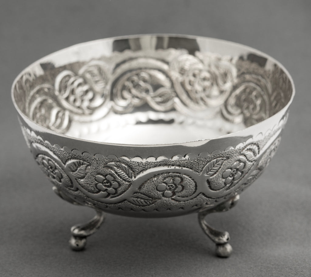 Vintage Cypriot .830 Silver Repousse Sweets/Sweetmeat Bowl Hallmarked
