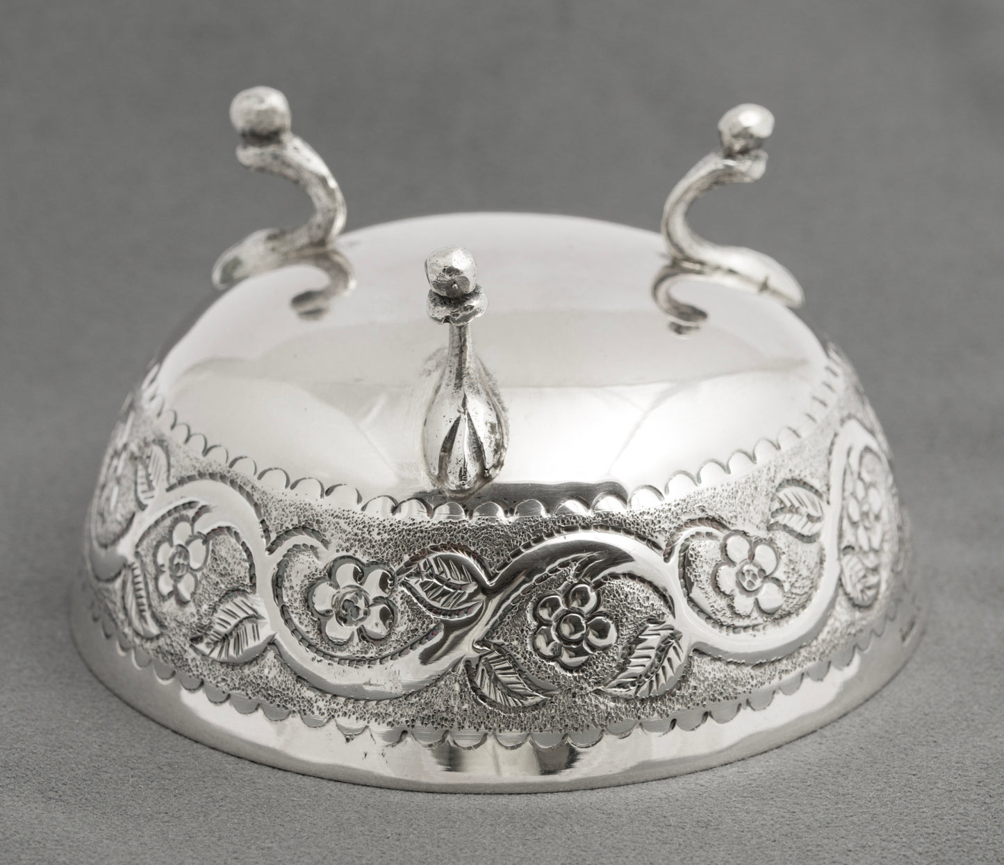 Vintage Cypriot .830 Silver Repousse Sweets/Sweetmeat Bowl Hallmarked (B2579)