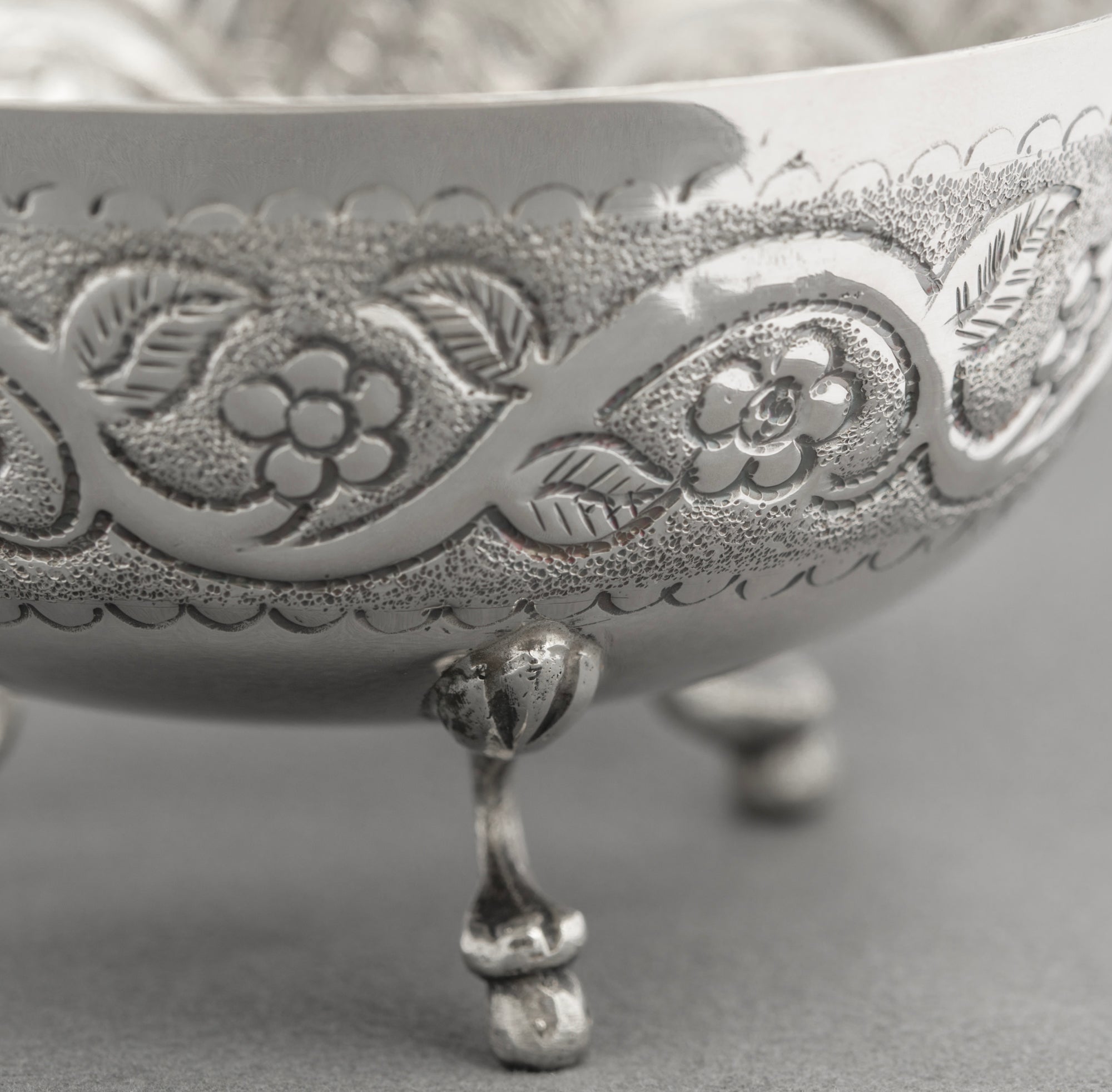 Vintage Cypriot .830 Silver Repousse Sweets/Sweetmeat Bowl Hallmarked