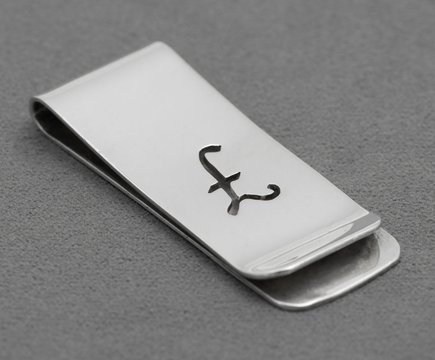 Vintage Sterling Silver Money Clip With £ Sign Design Hallmarked 1984 (B2597)