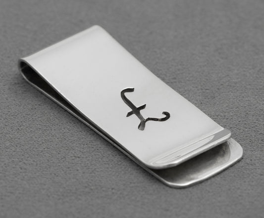 Vintage Sterling Silver Money Clip With £ Sign Design Hallmarked 1984 (B2597)