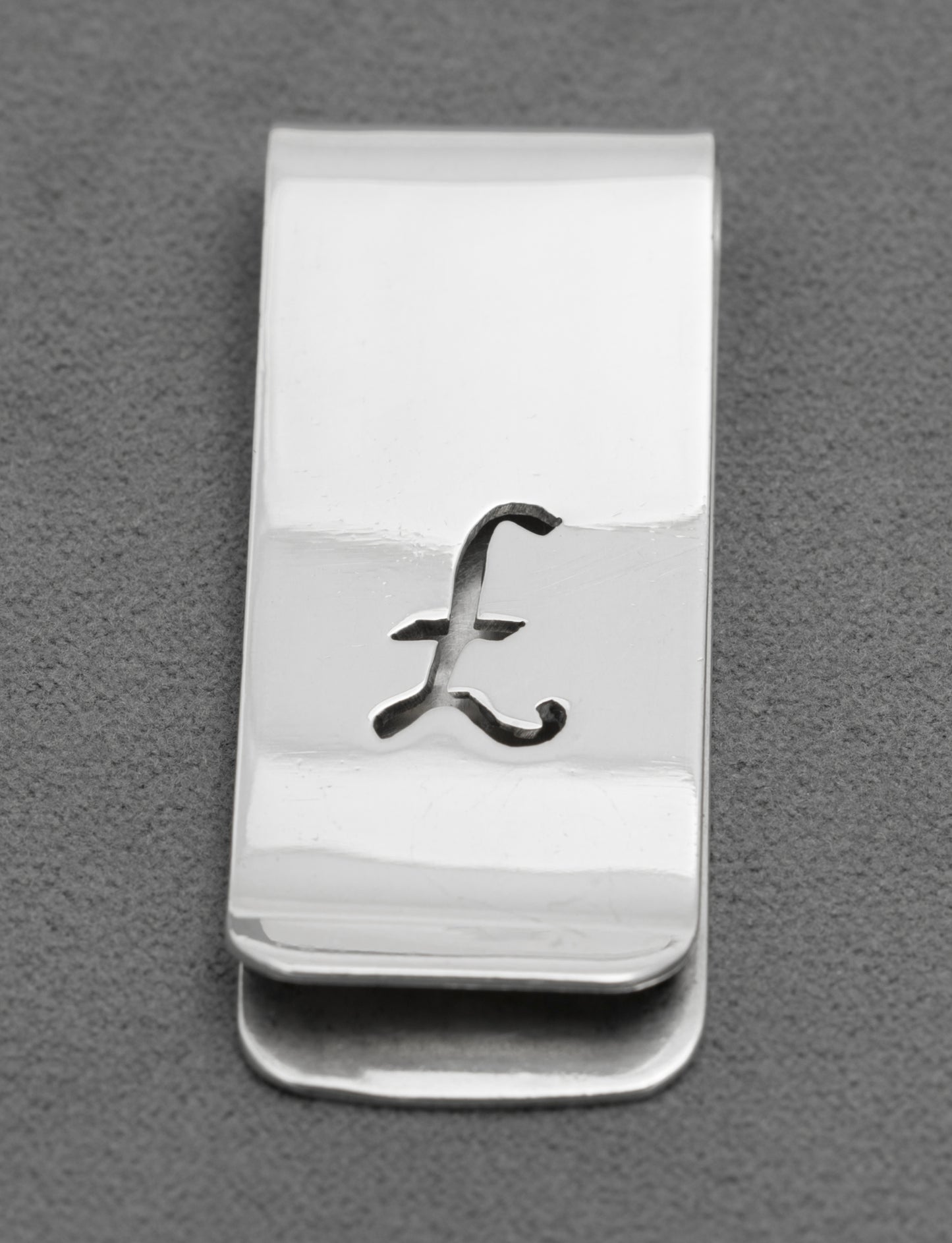 Vintage Sterling Silver Money Clip With £ Sign Design Hallmarked 1984 (B2597)
