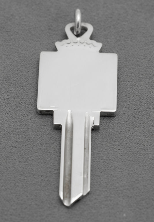 Vintage Sterling Silver Pendant In The Shape Of A Key Feature Hallmarks 1979 (B2598)
