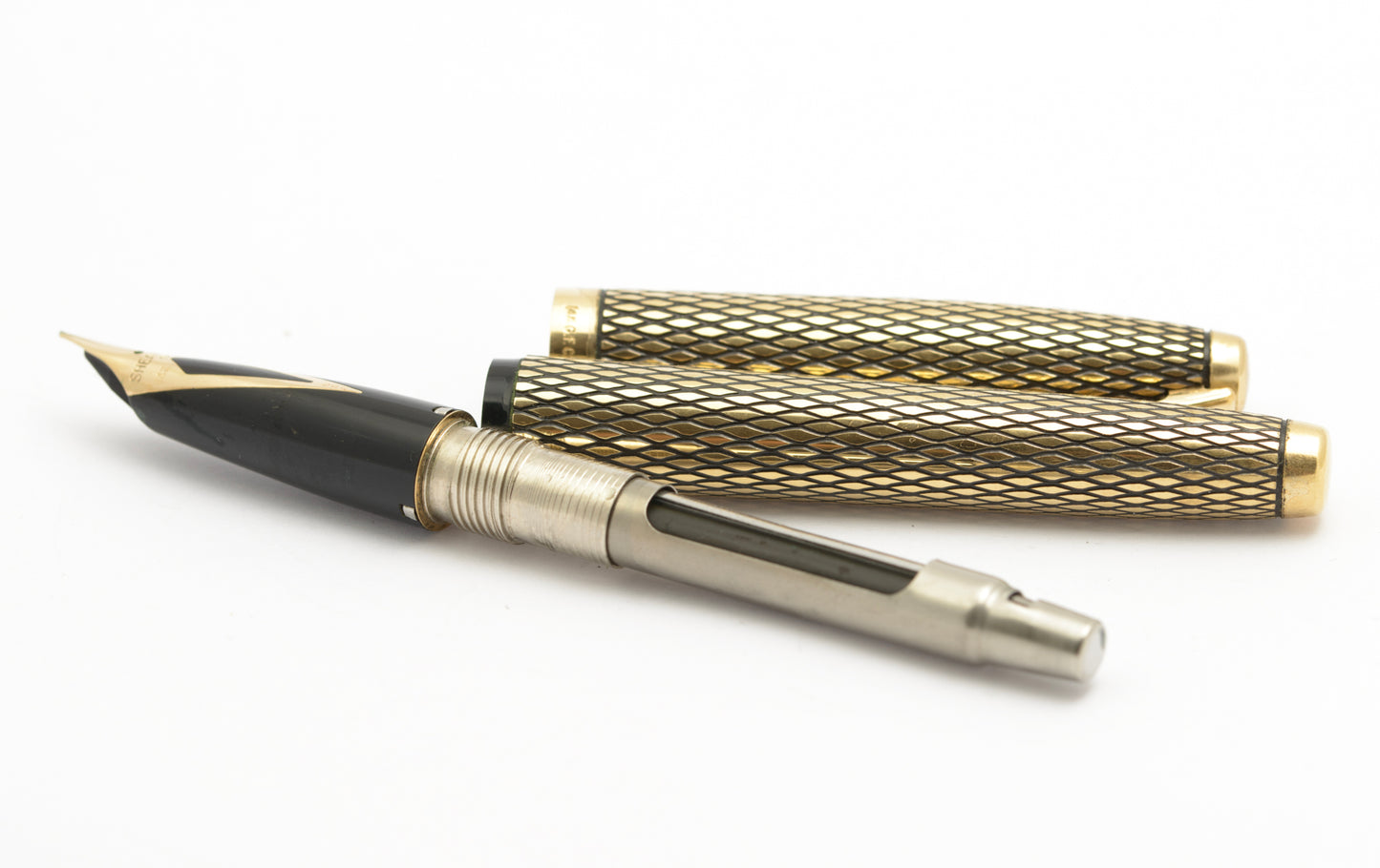 Sheaffer 14K Gold Filled Imperial Sovereign Fountain Pen & Pencil Cased Set (B2602)