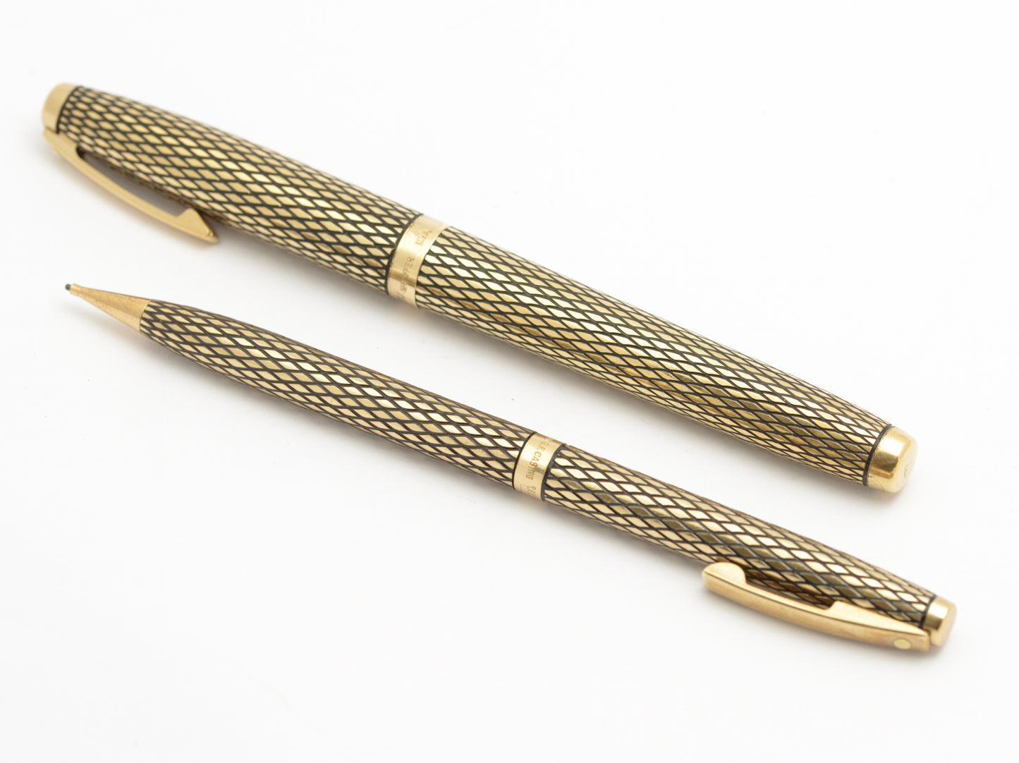 Sheaffer 14K Gold Filled Imperial Sovereign Fountain Pen & Pencil Cased Set (B2602)