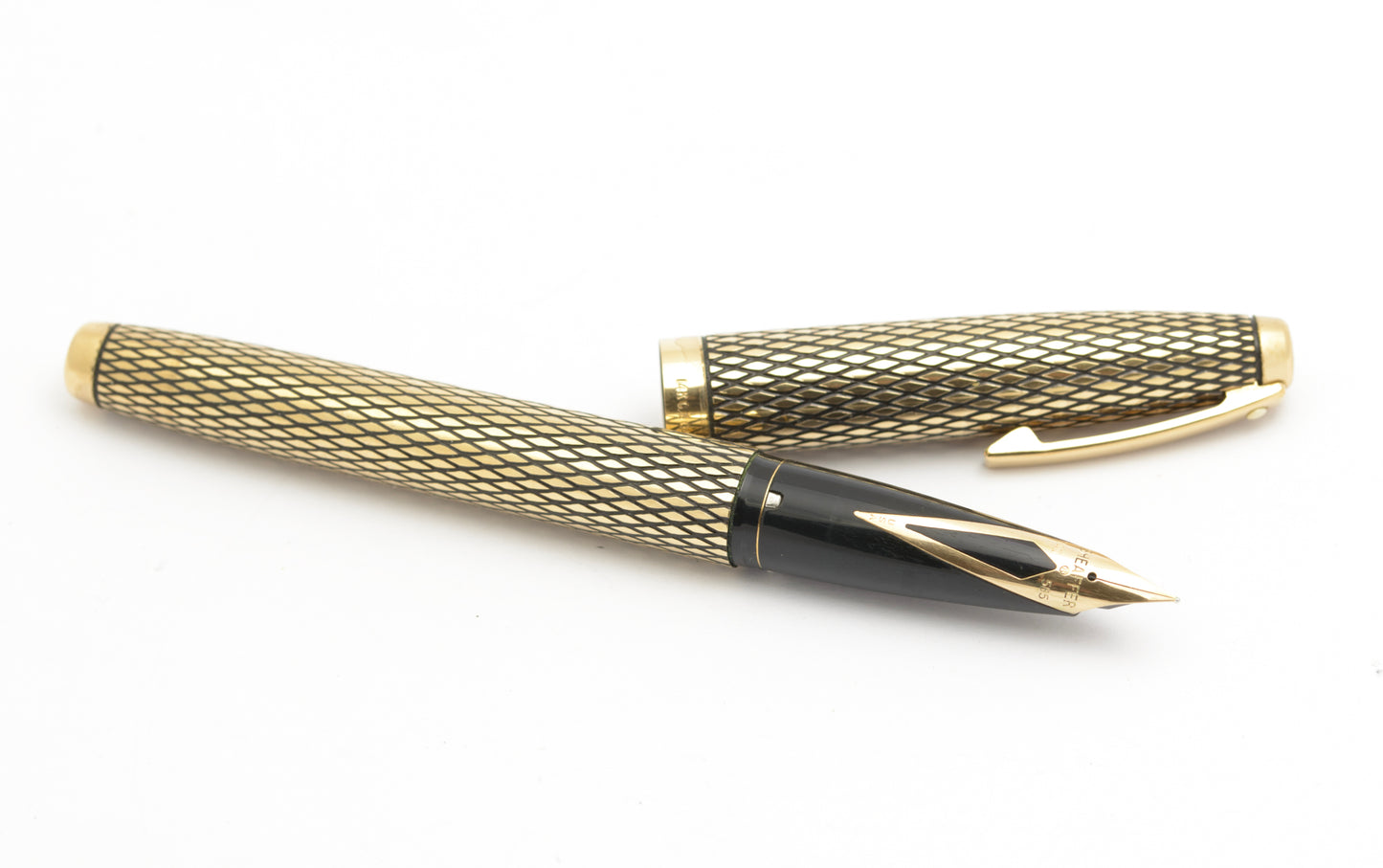 Sheaffer 14K Gold Filled Imperial Sovereign Fountain Pen & Pencil Cased Set (B2602)