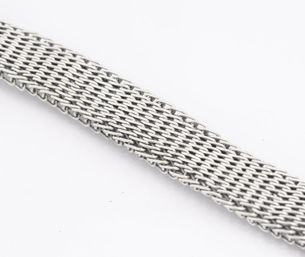 Vintage Sterling Silver High Quality & Heavy Woven Link Bracelet (B2615)