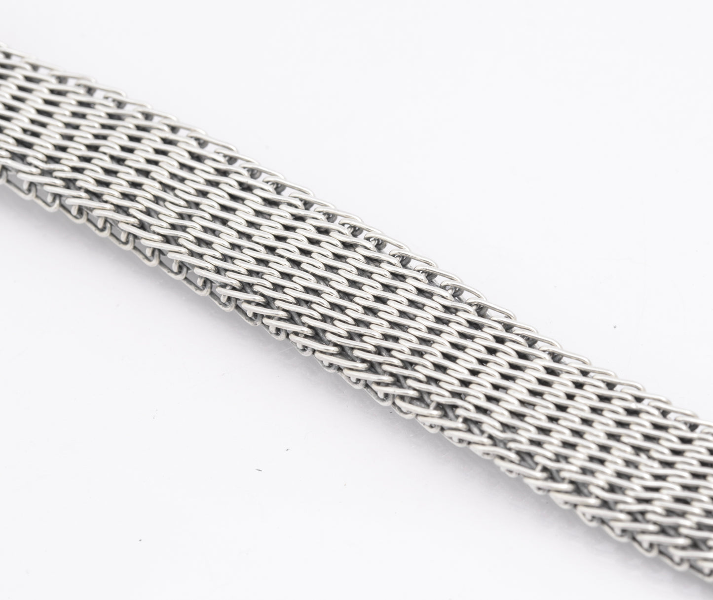 Vintage Sterling Silver High Quality & Heavy Woven Link Bracelet (B2615)