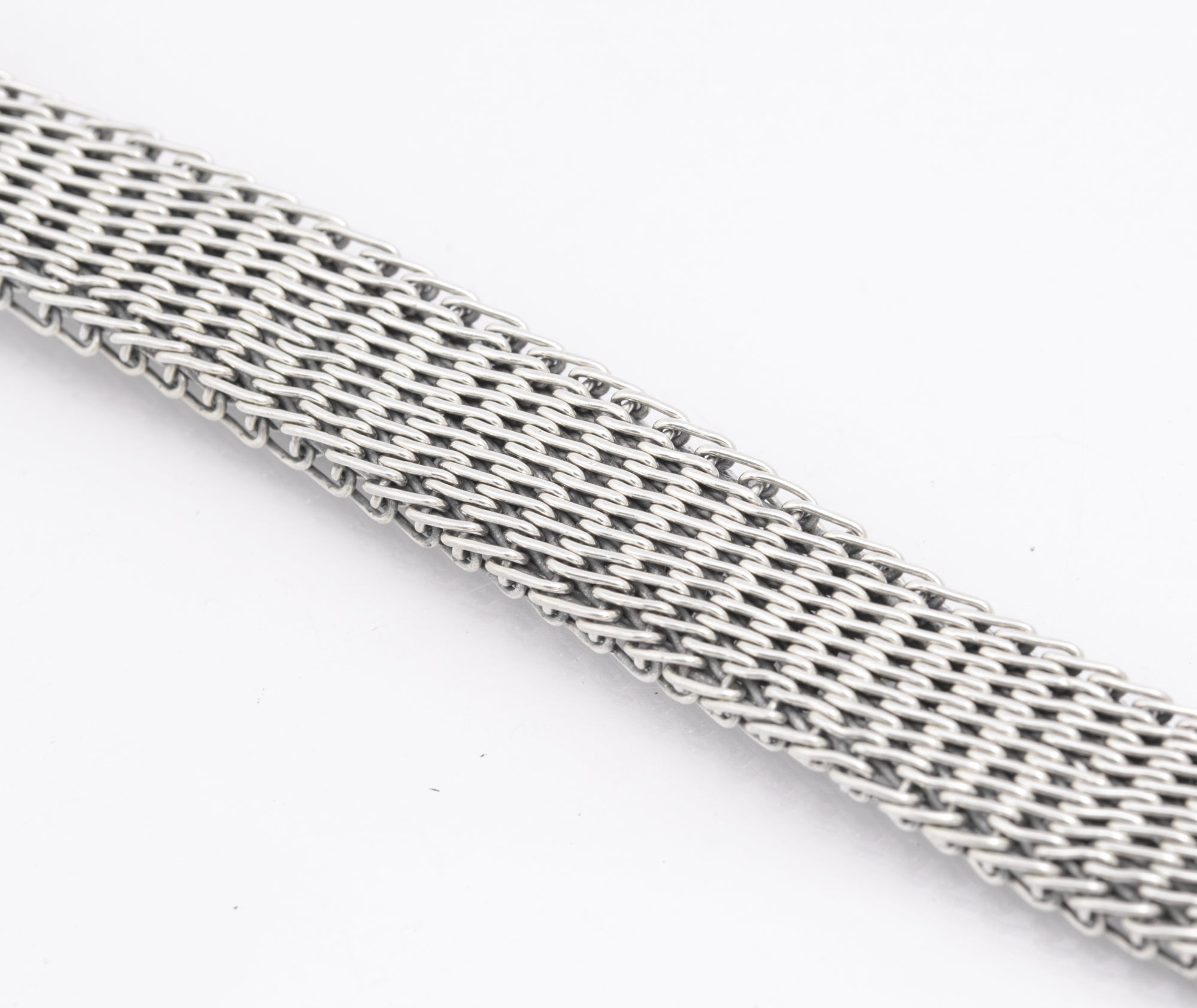 Vintage Sterling Silver High Quality & Heavy Woven Link Bracelet (B2615)