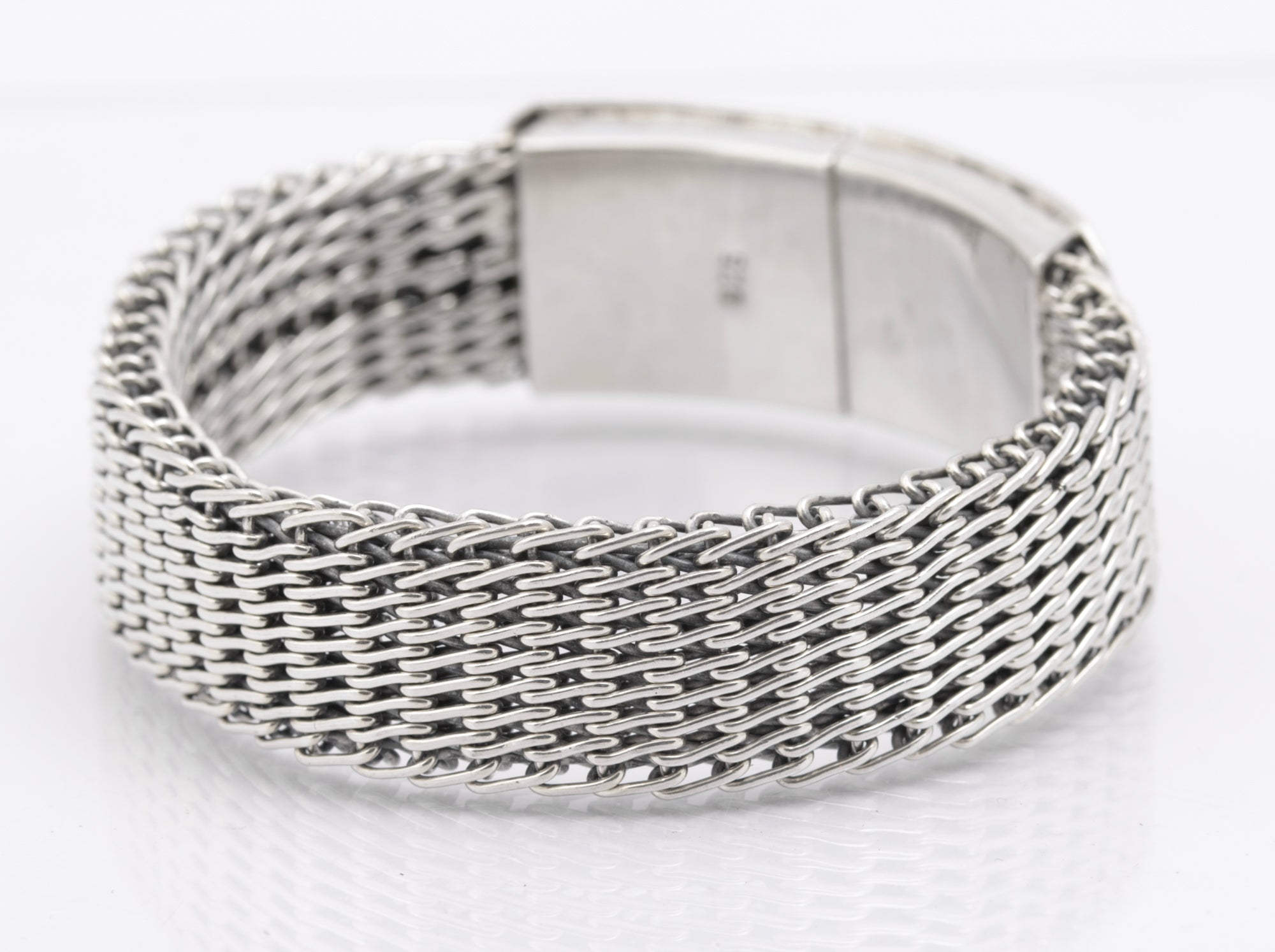 Vintage Sterling Silver High Quality & Heavy Woven Link Bracelet (B2615)