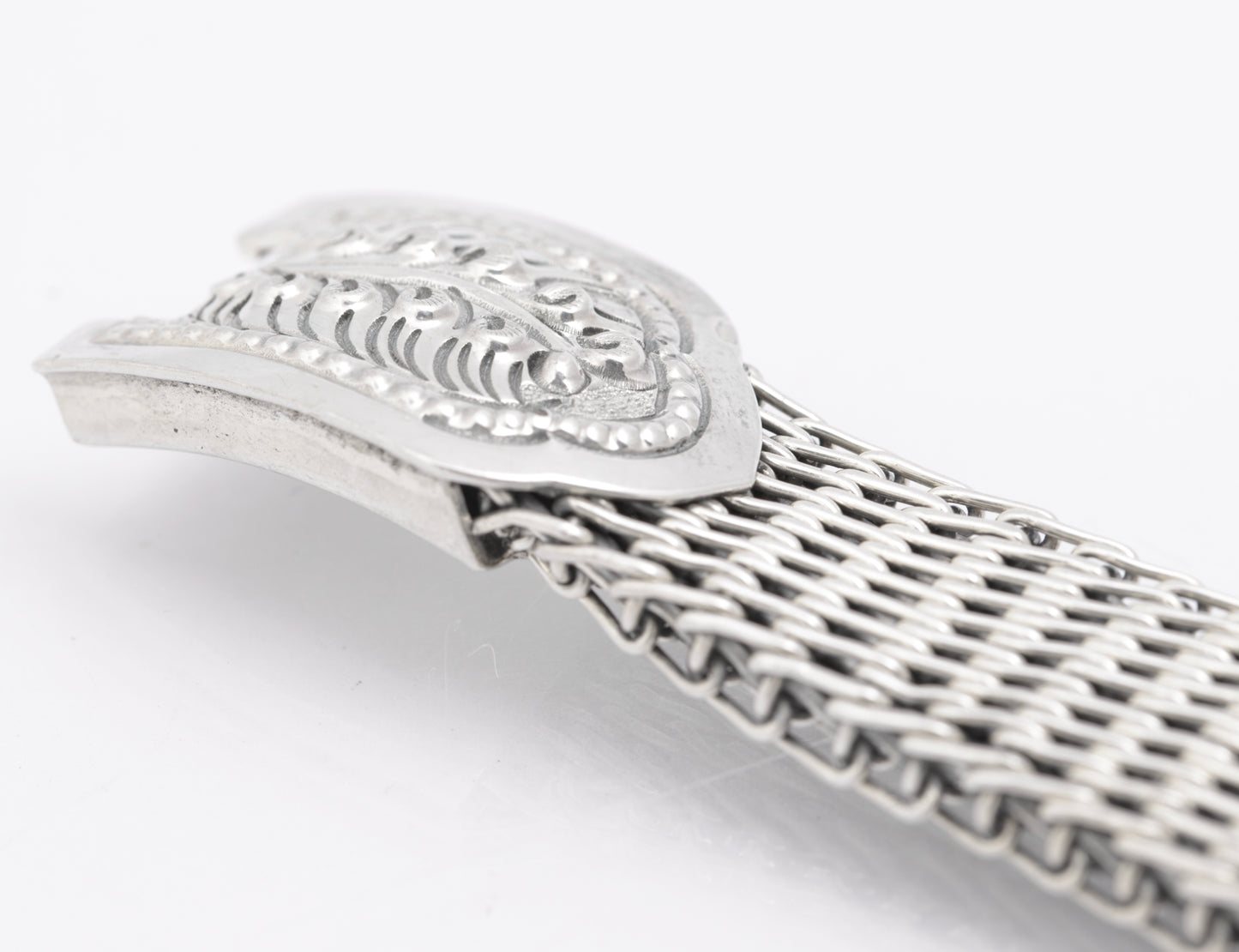 Vintage Sterling Silver High Quality & Heavy Woven Link Bracelet (B2615)