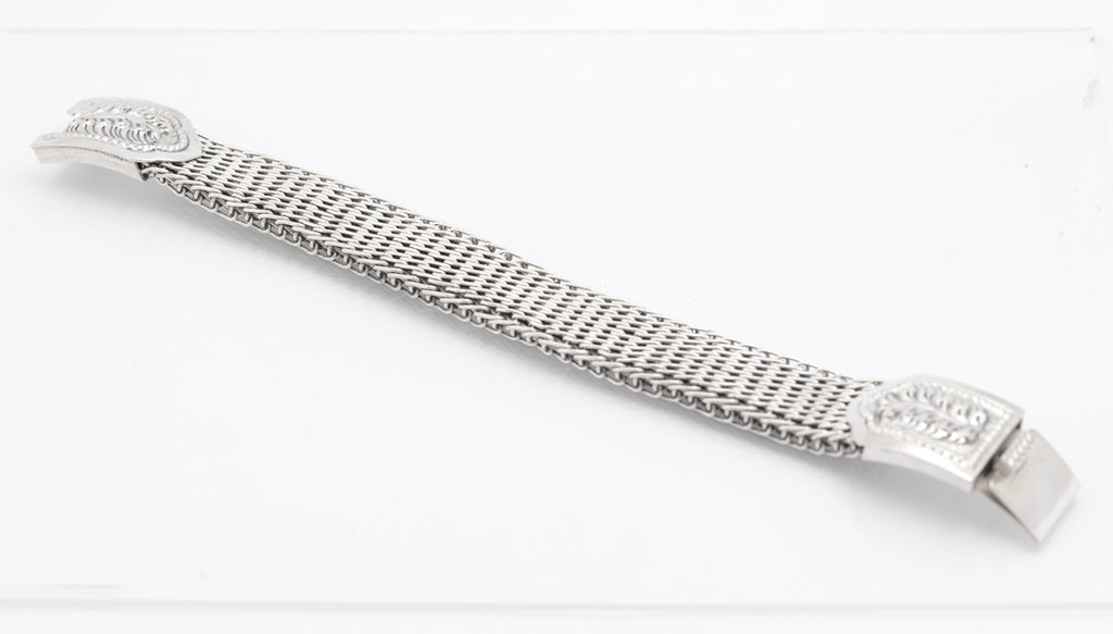 Vintage Sterling Silver High Quality & Heavy Woven Link Bracelet (B2615)