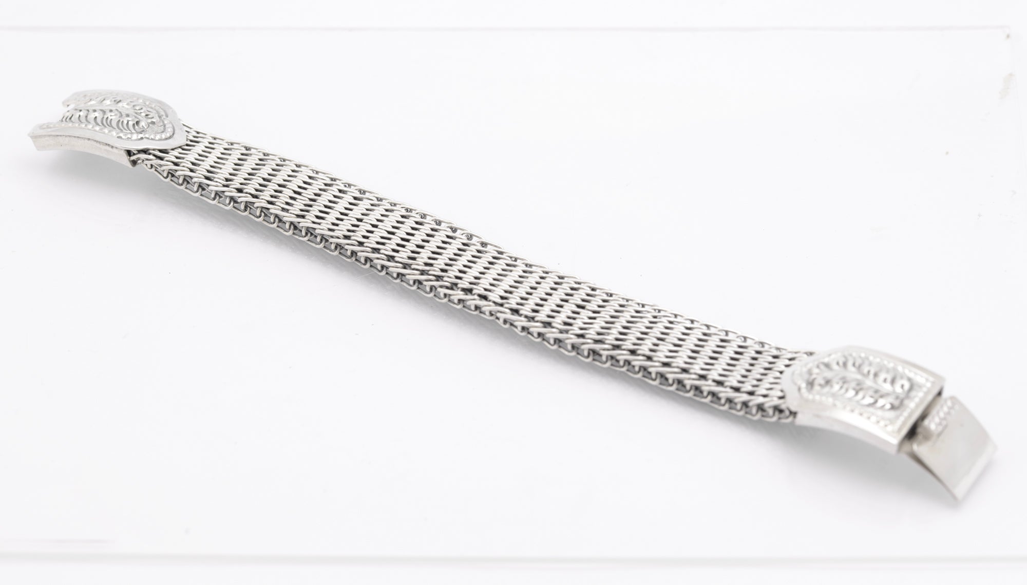 Vintage Sterling Silver High Quality & Heavy Woven Link Bracelet (B2615)