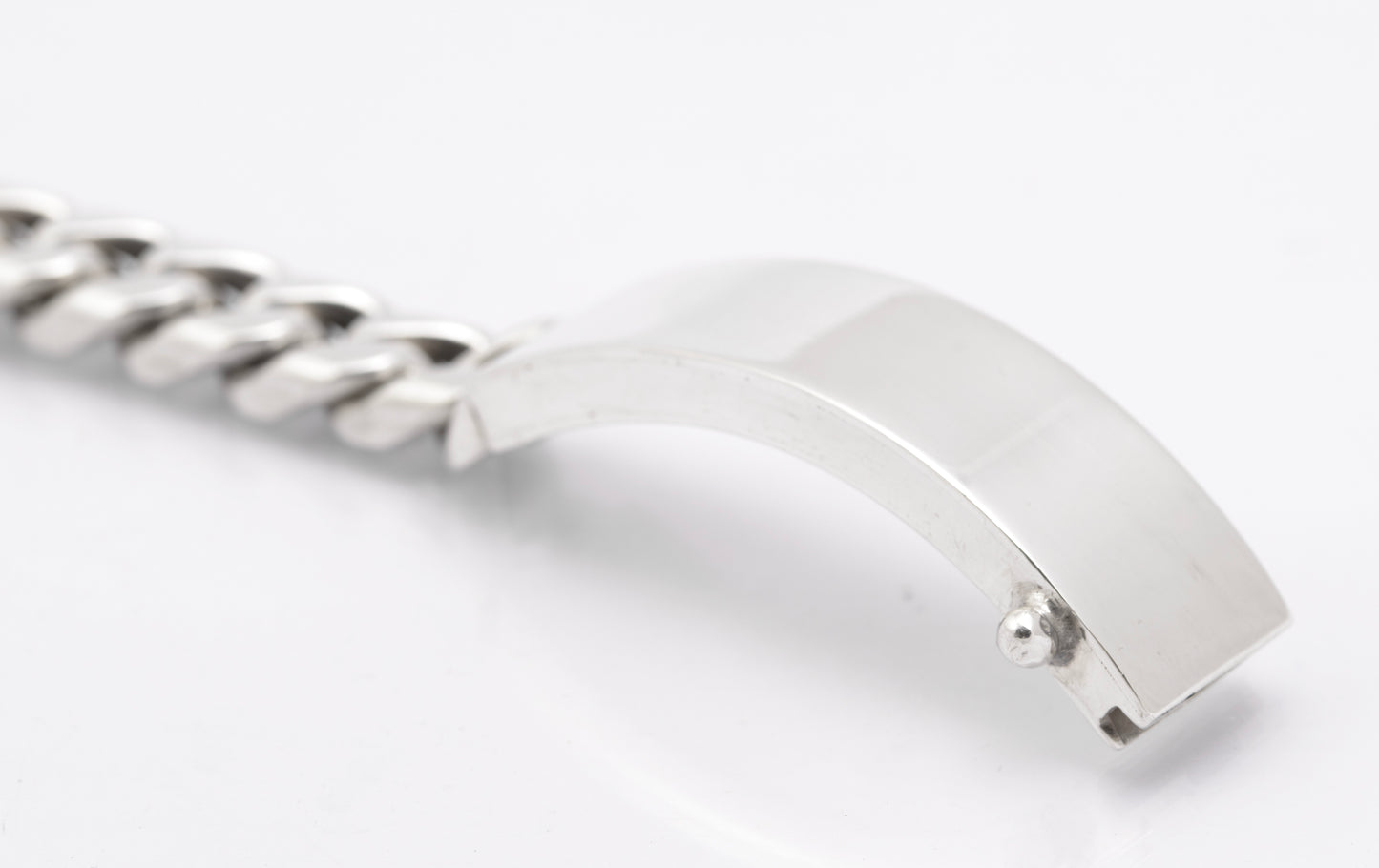 Vintage Sterling Silver Very Heavy/Chunky Cuban Chain Link ID Identity Bracelet (B2617)