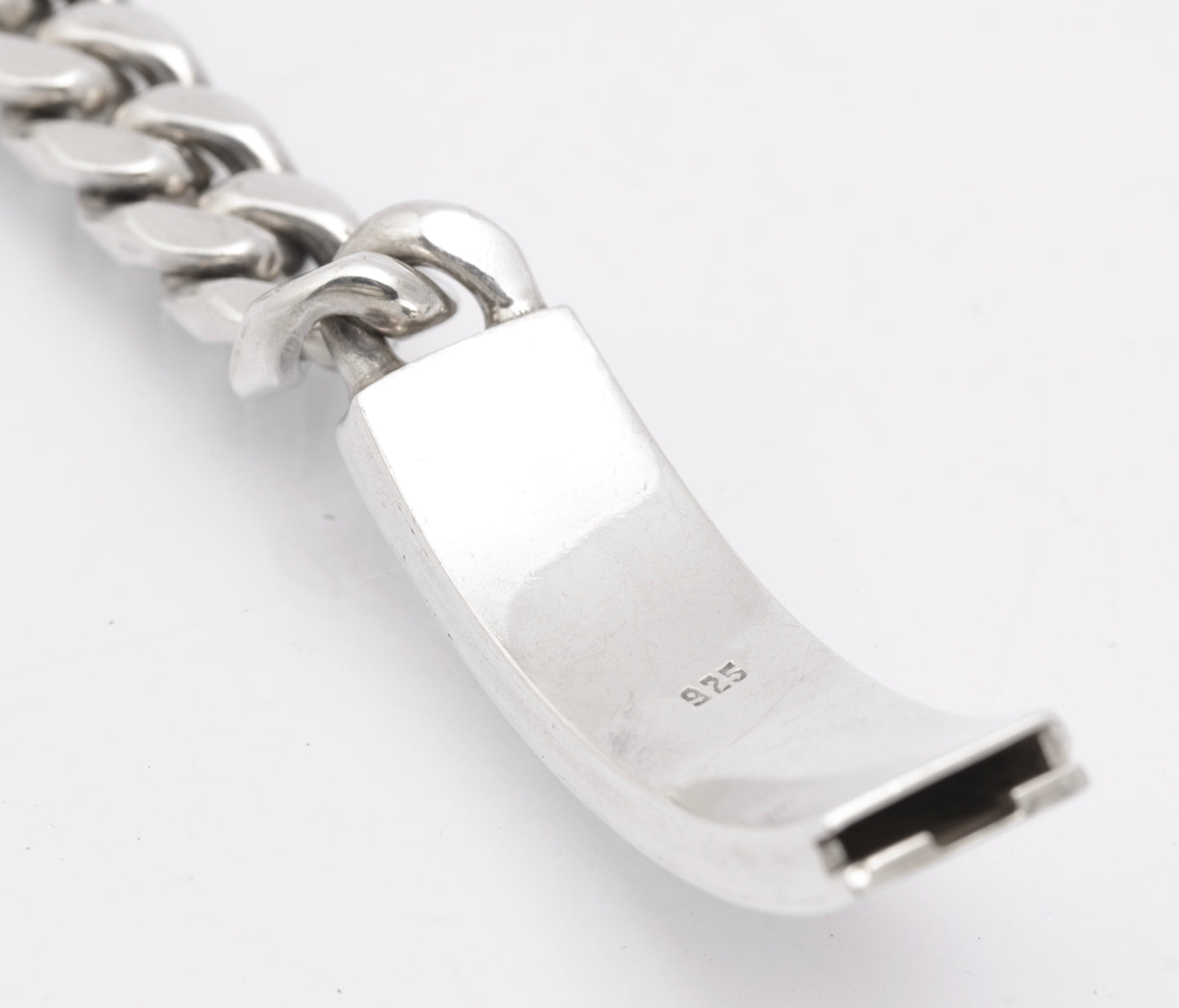 Vintage Sterling Silver Very Heavy/Chunky Cuban Chain Link ID Identity Bracelet (B2617)