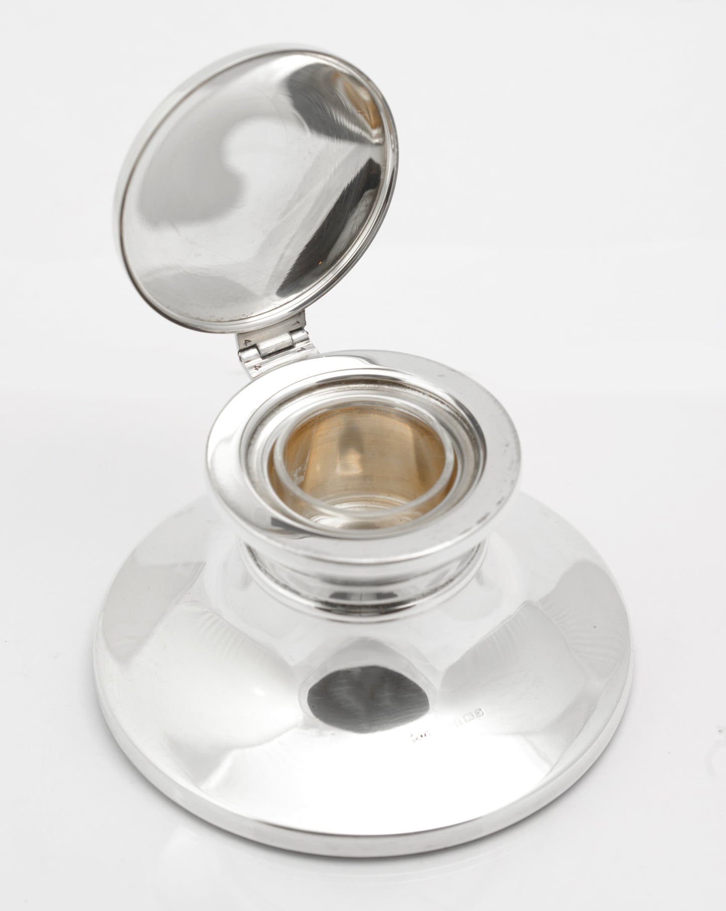 Vintage Sterling Silver Capstan Inkwell With Liner Hallmarked Birmingham 1993 (B2619)