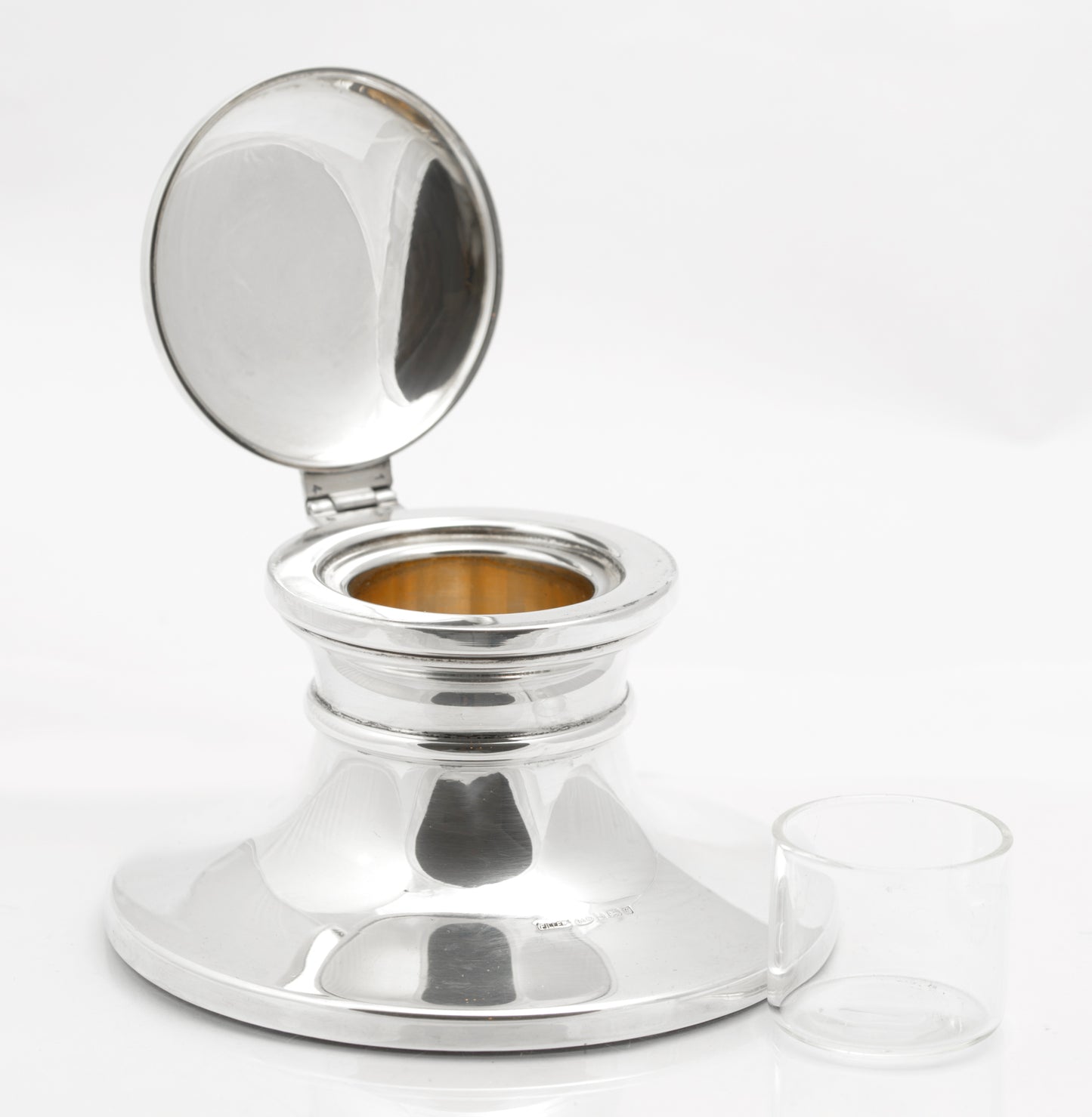 Vintage Sterling Silver Capstan Inkwell With Liner Hallmarked Birmingham 1993 (B2619)