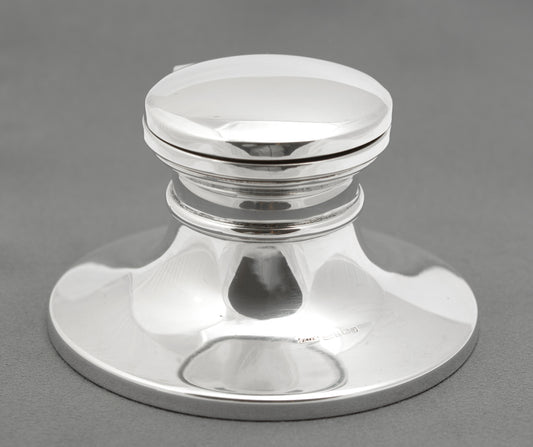 Vintage Sterling Silver Capstan Inkwell With Liner Hallmarked Birmingham 1993 (B2619)
