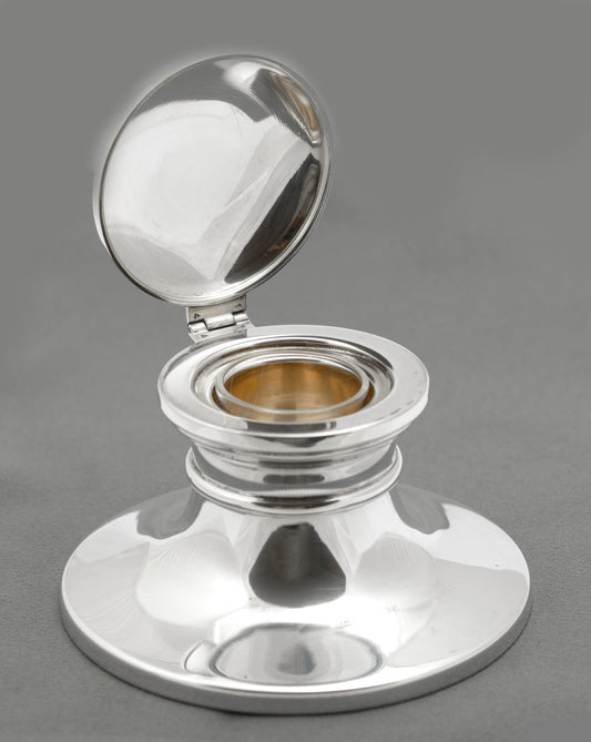 Vintage Sterling Silver Capstan Inkwell With Liner Hallmarked Birmingham 1993 (B2619)