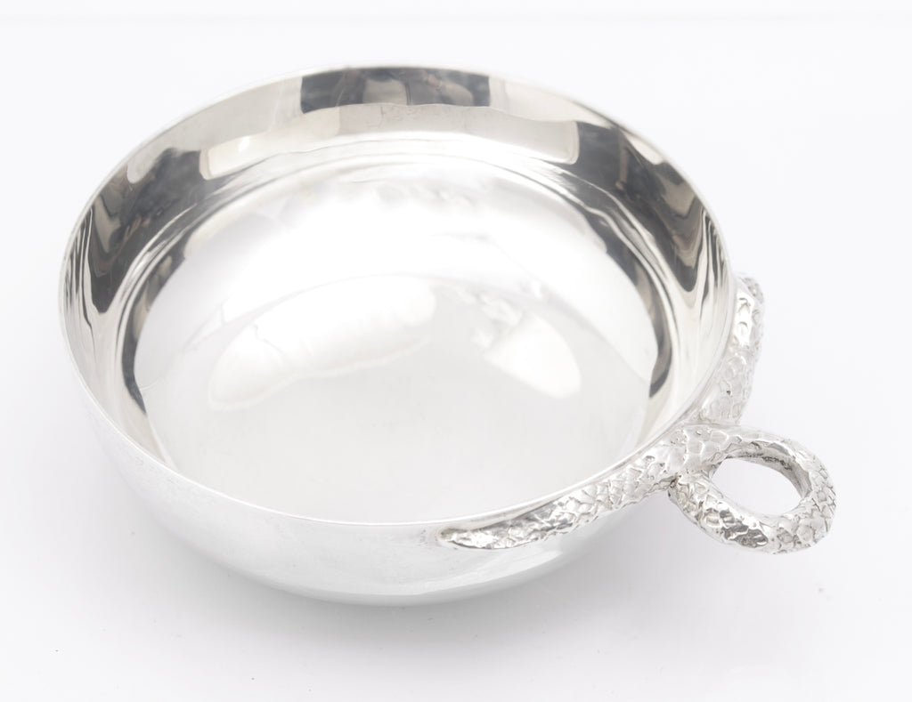 Vintage Sterling Silver Wine Taster With Snake Handle Hallmarked Sheffield 1972