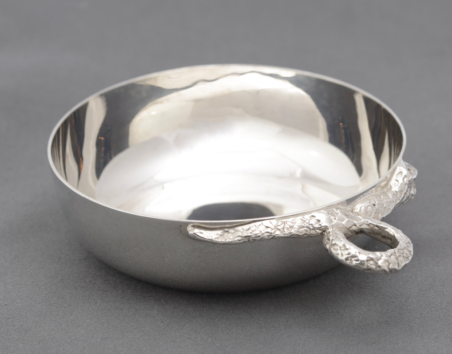 Vintage Sterling Silver Wine Taster With Snake Handle Hallmarked Sheffield 1972 (B2620)