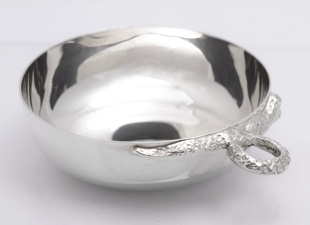 Vintage Sterling Silver Wine Taster With Snake Handle Hallmarked Sheffield 1972