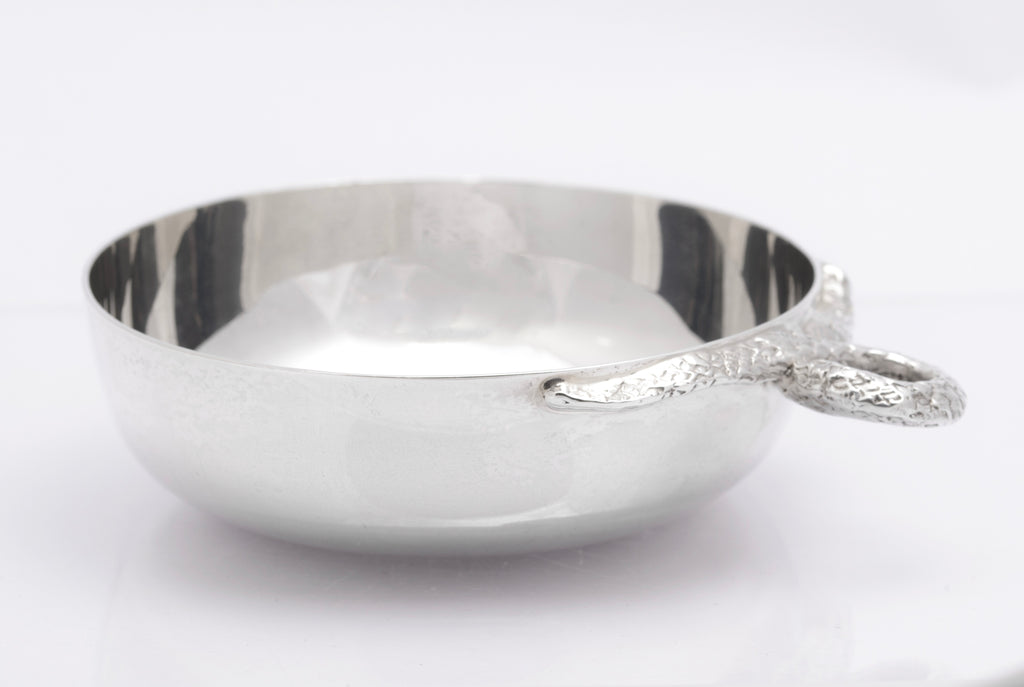 Vintage Sterling Silver Wine Taster With Snake Handle Hallmarked Sheffield 1972
