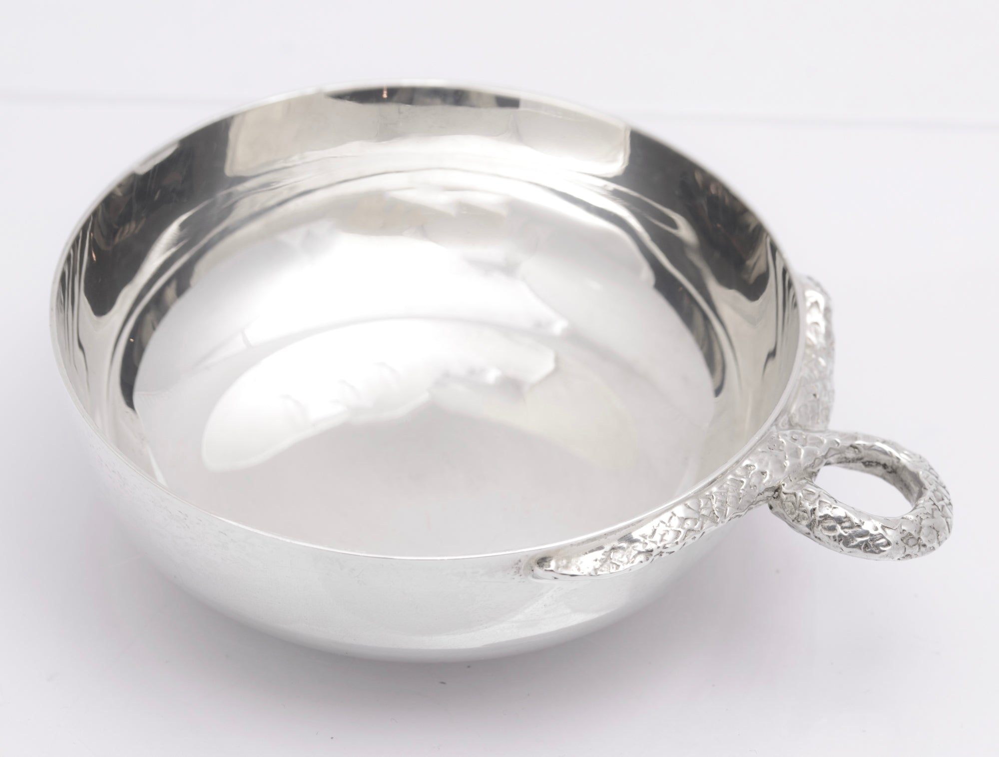 Vintage Sterling Silver Wine Taster With Snake Handle Hallmarked Sheffield 1972 (B2620)