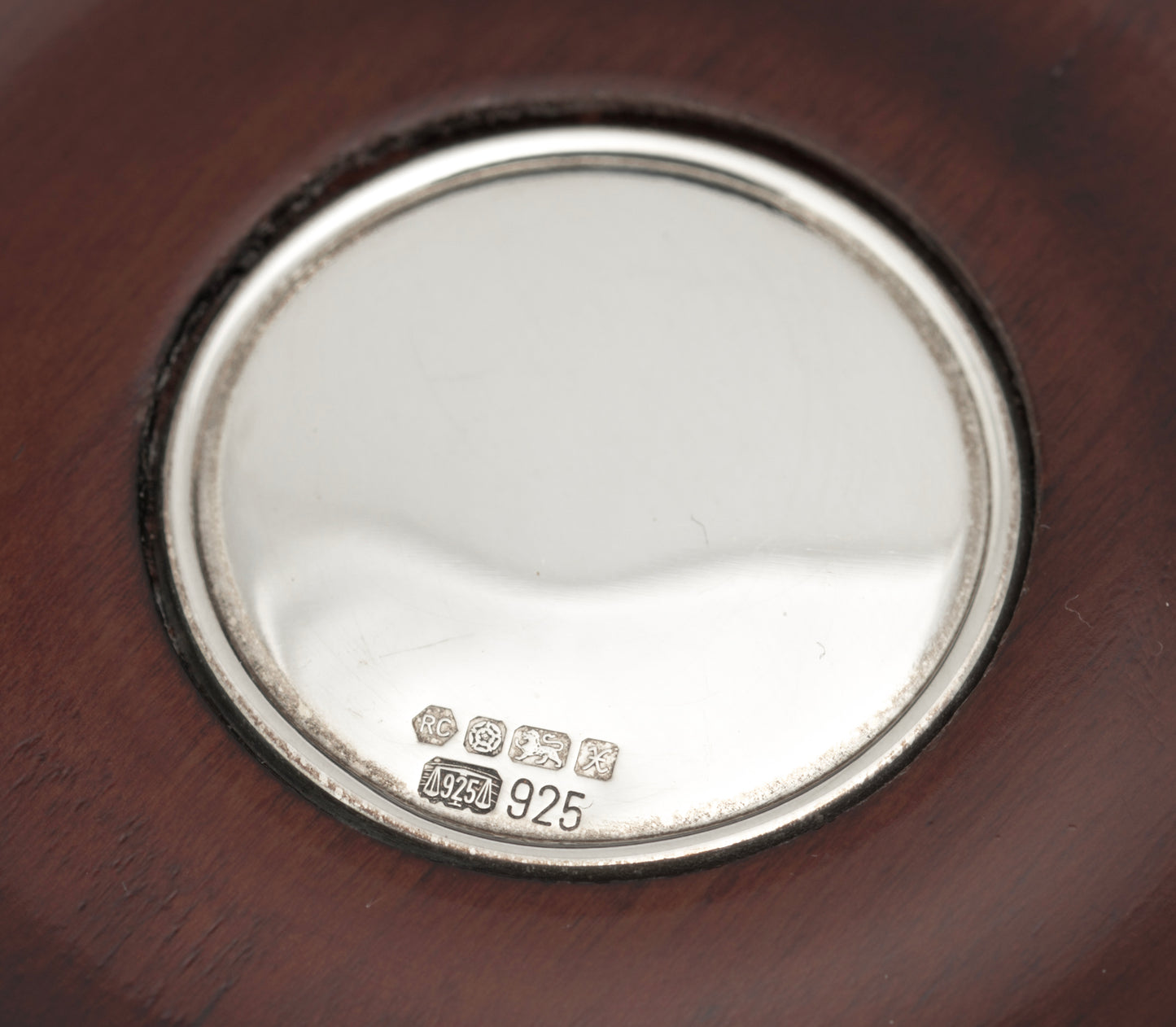 Vintage Sterling Silver & Hardwood Decanter/Bottle/Wine Coaster Carrs Sheffield (B2622)