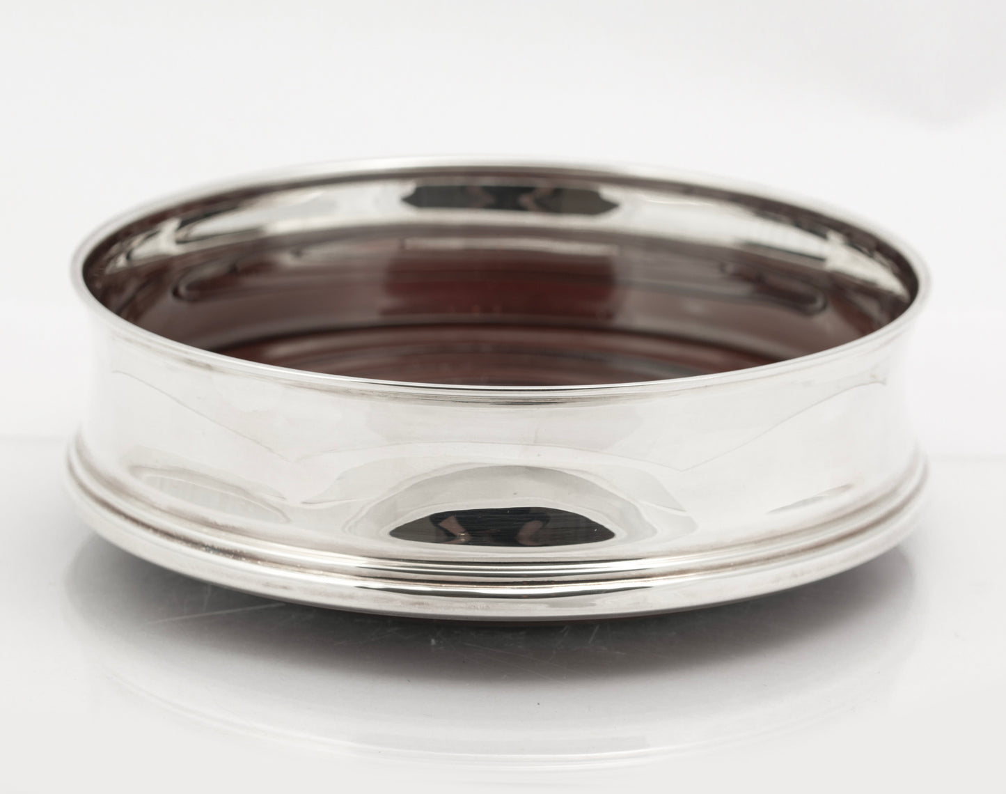 Vintage Sterling Silver & Hardwood Decanter/Bottle/Wine Coaster Carrs Sheffield (B2622)