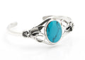 Vintage Sterling Silver & Turquoise Native American Design Bangle (B2624)