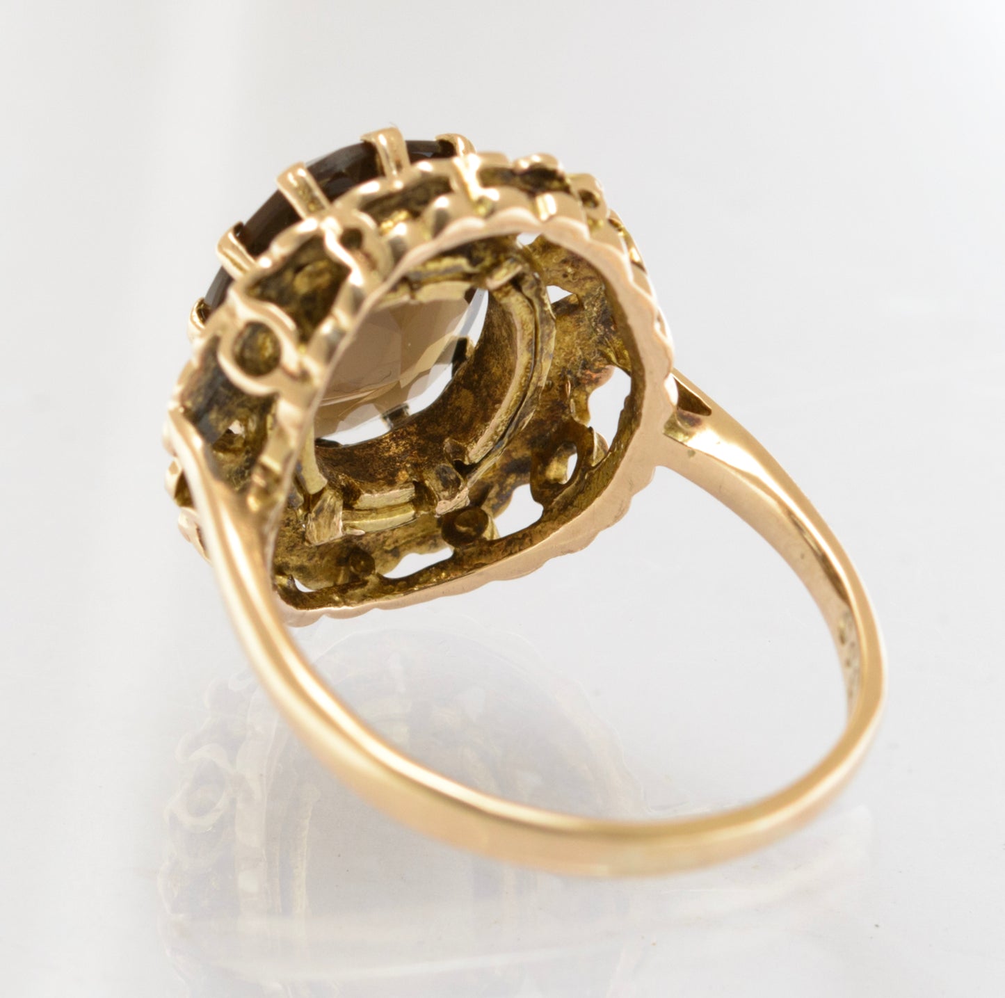 Vintage 9ct Gold & Natural 2.75 Carat Smoky Quartz Ring Hallmarked 1966 (B2627)