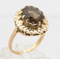 Vintage 9ct Gold & Natural 2.75 Carat Smoky Quartz Ring Hallmarked 1966 UK Size O (B2627)