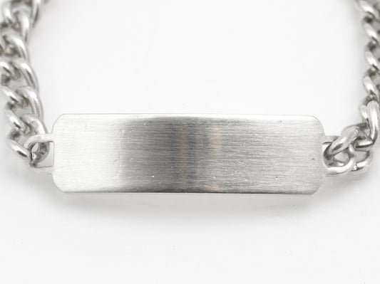 Vintage Sterling Silver ID Identity Bracelet With Curb Chain Hallmarked 1970 (B2635)
