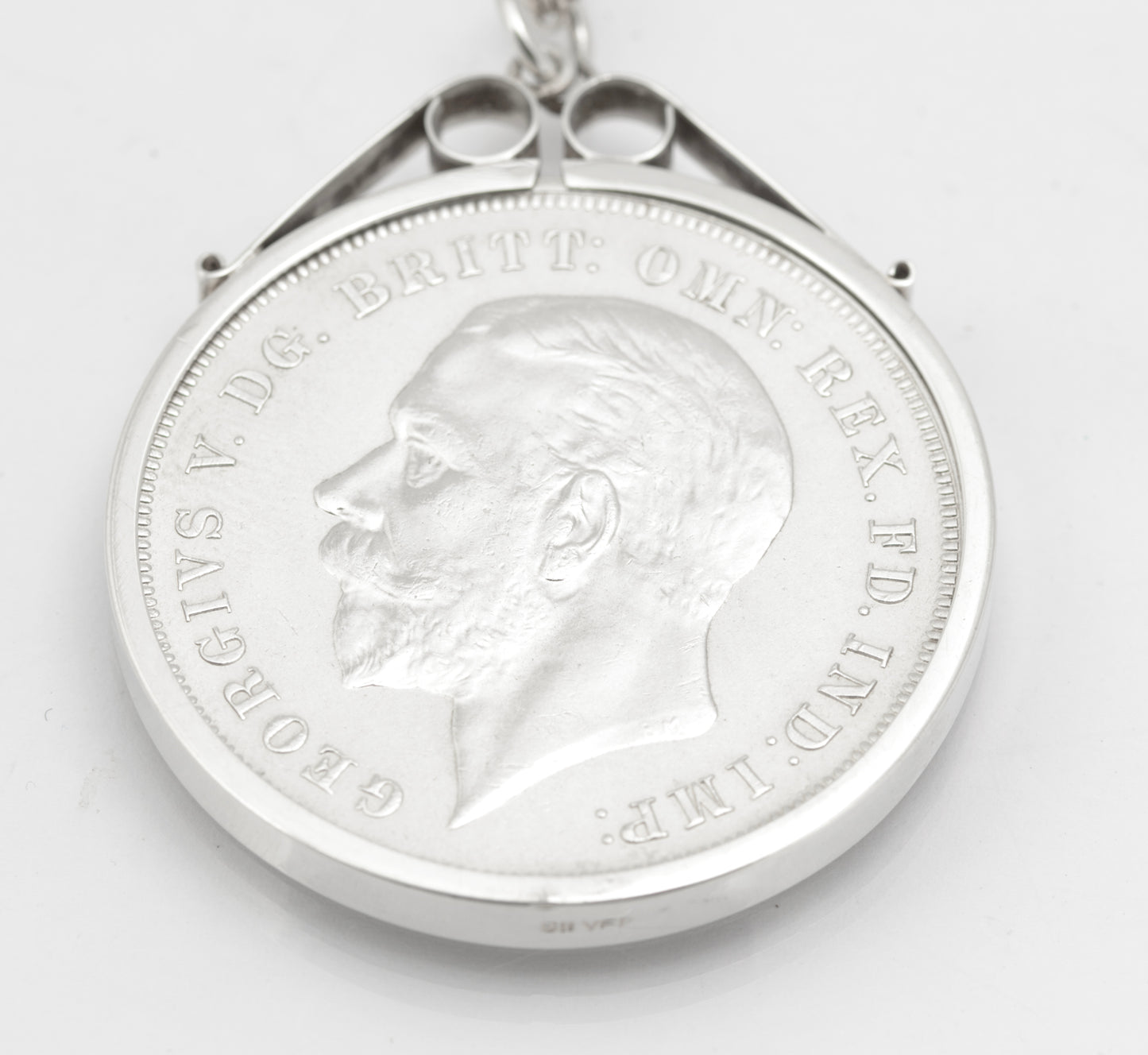 Vintage Silver Coin Necklace Pendant With 1935 George V Jubilee Crown (B2638)
