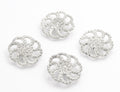 4 Antique Victorian/Edwardian Chester Sterling Silver Buttons By Charles Horner (B2639)