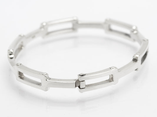 Vintage Solid 925 Sterling Silver Bangle Chunky Stylish Design Hinged (B2646)