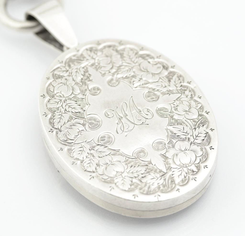 Antique Victorian Sterling Silver Book Chain & Locket Aesthetic Period c.1880 (B2659)