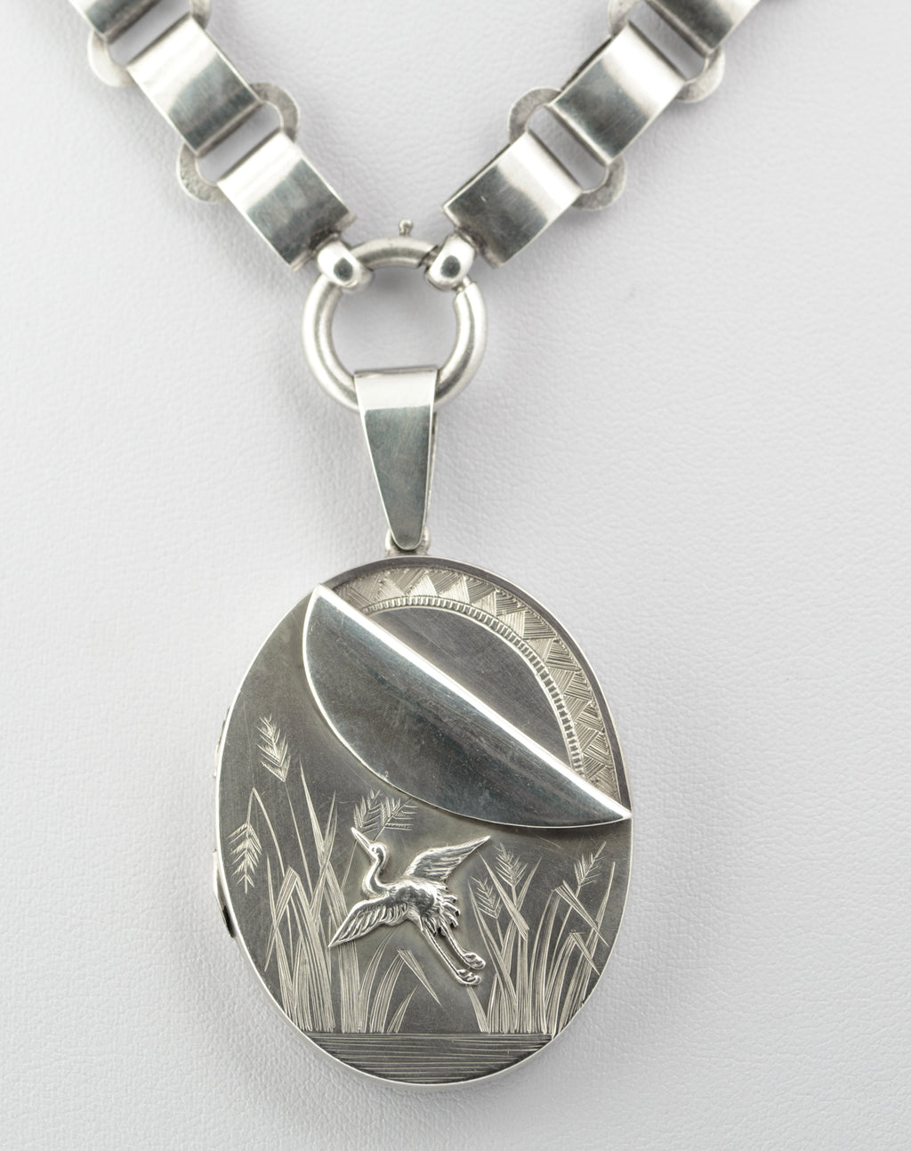Antique Victorian Sterling Silver Book Chain & Locket Aesthetic Period c.1880 (B2659)