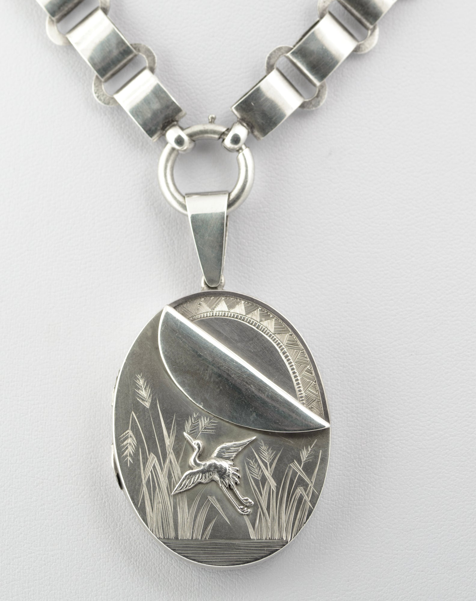 Antique Victorian Sterling Silver Book Chain & Locket Aesthetic Period c.1880 (B2659)