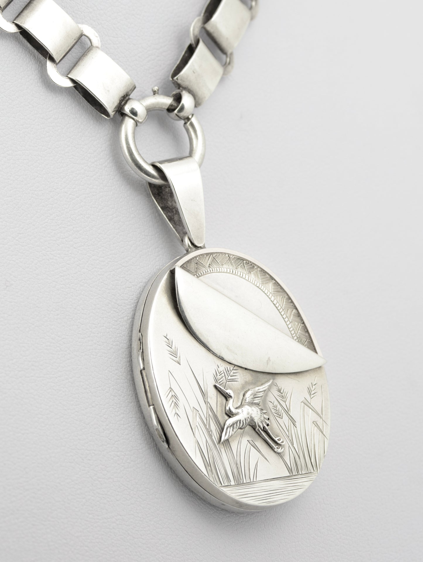 Antique Victorian Sterling Silver Book Chain & Locket Aesthetic Period c.1880 (B2659)