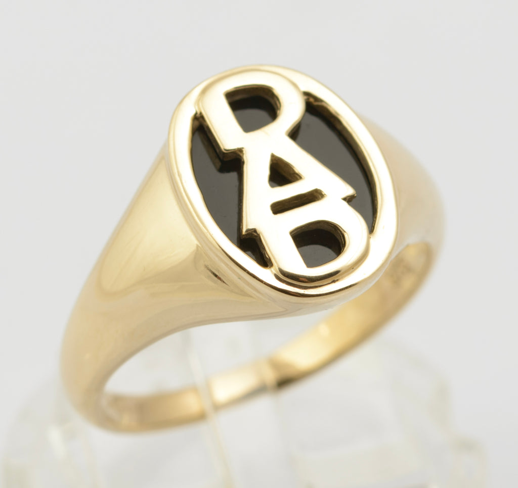 9ct Solid Gold DAD Signet Ring With Black Onyx - Hallmarked - Gift Boxed (B2661)