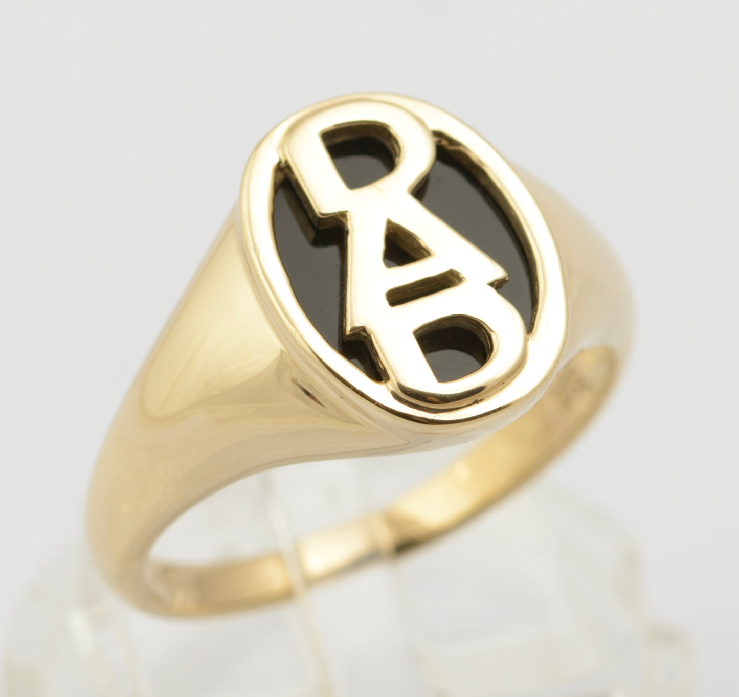 9ct Solid Gold DAD Signet Ring With Black Onyx - Hallmarked - Gift Boxed (B2661)