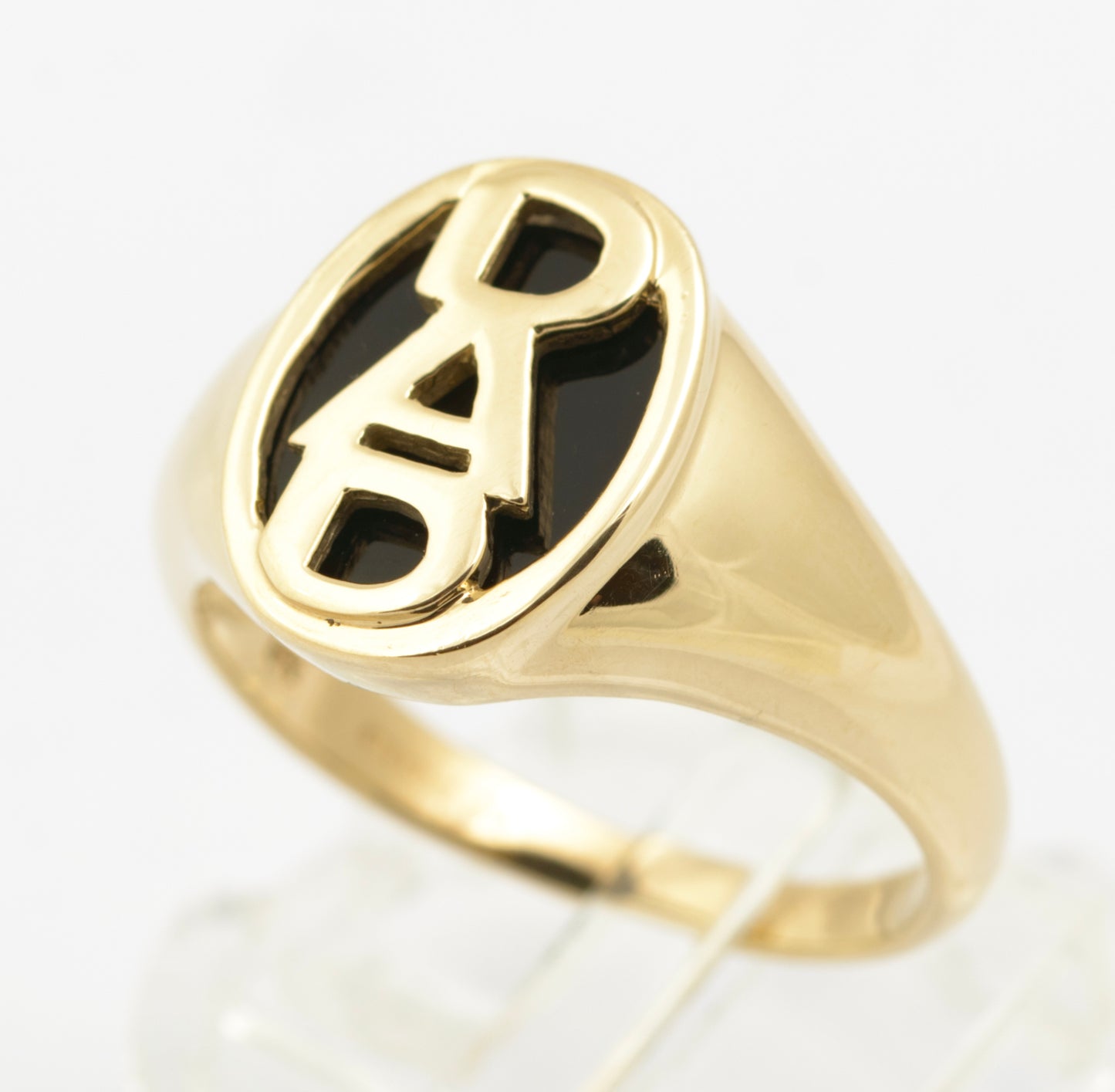 9ct Solid Gold DAD Signet Ring With Black Onyx - Hallmarked - Gift Boxed (B2661)