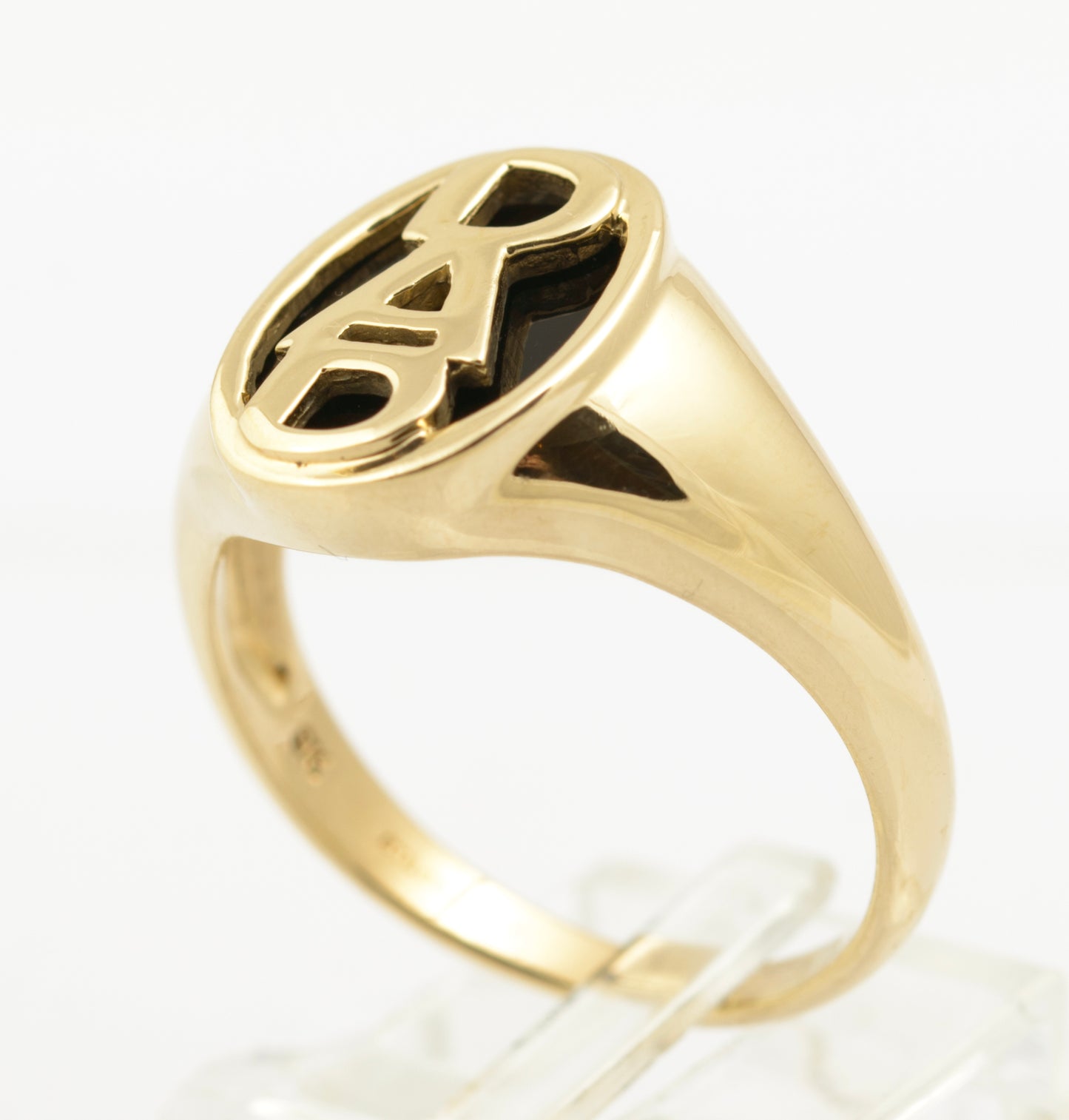 9ct Solid Gold DAD Signet Ring With Black Onyx - Hallmarked - Gift Boxed (B2661)